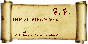 Hári Viktória névjegykártya