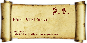 Hári Viktória névjegykártya